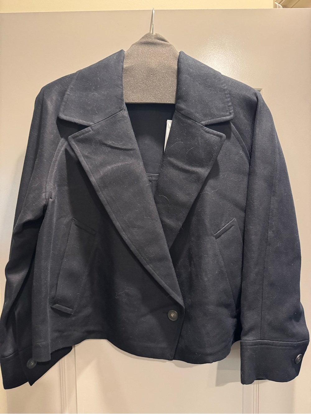 NWT Vince Black Cotton Linen Crop Jacket 1X
